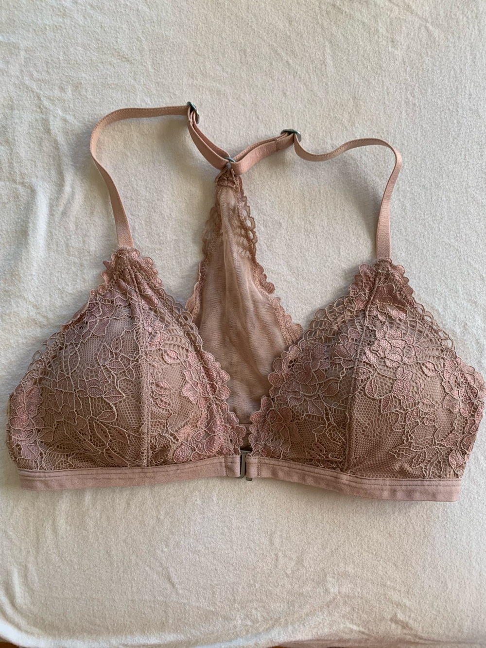 Abercrombie & Fitch Dusty Rose/Mauve  Lace front-closure Bralette size S